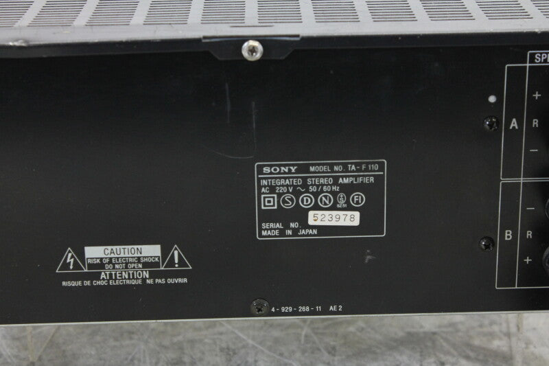 Sony TA-F110 Integrated Stereo Amplifier