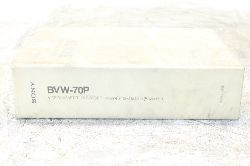 Sony Video Cassette Recorder BVW-70P Maintenance Manual