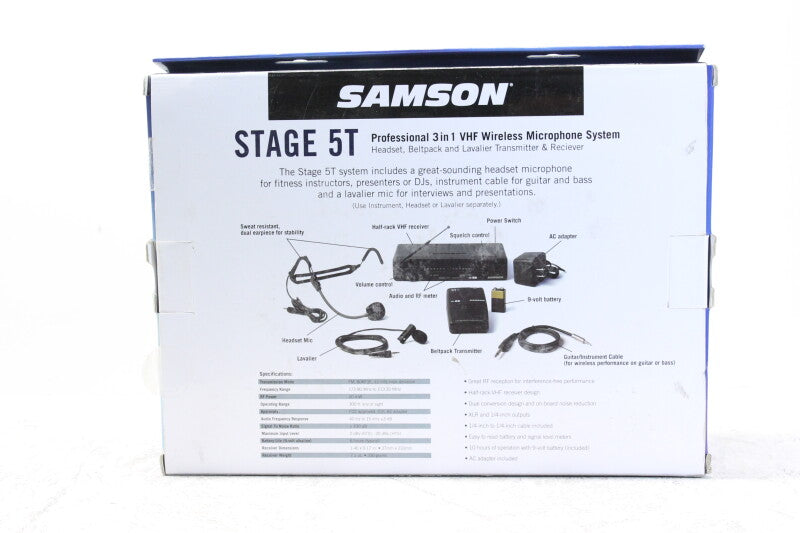 Samson Stage 5T - Professional 3 in 1 VHF Microphone System (No.2)