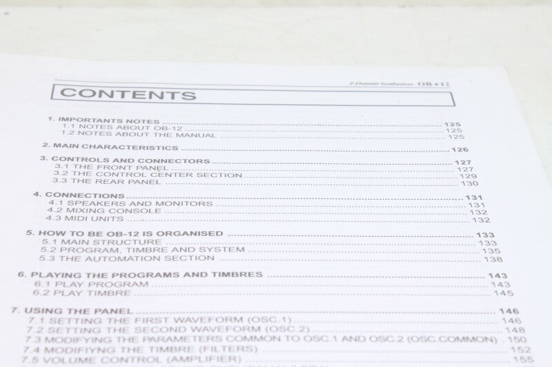 Studer Oberheim OB12 synthesizer manual (copy)