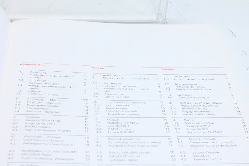 Studer Revox A77 Operating Instructions Manual