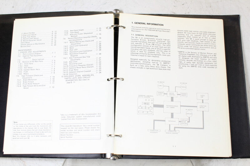 Tascam 58 Operation and Maintenance Manual (No.2)