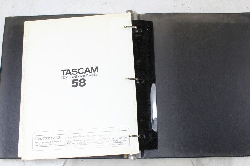 Tascam 58 Operation and Maintenance Manual (No.2)