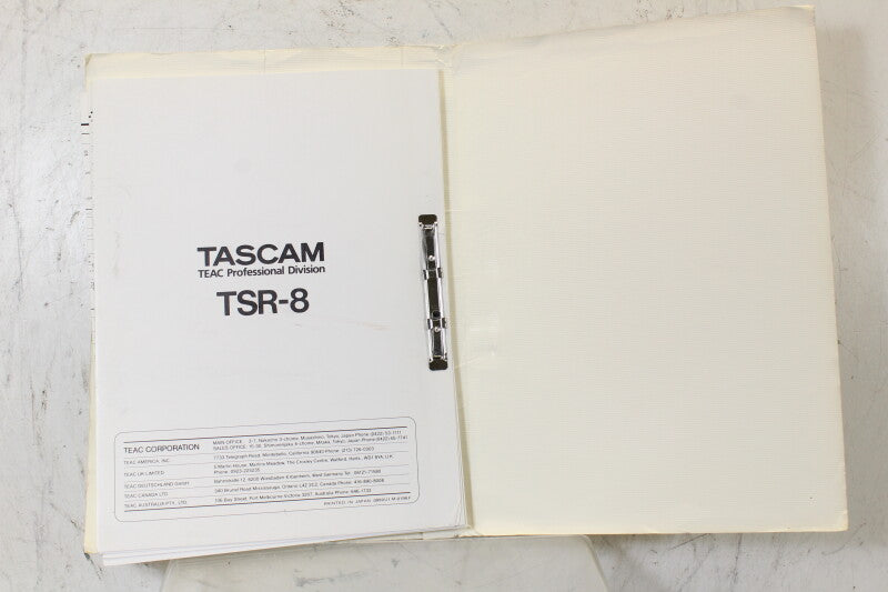 Tascam TSR-8 Operation Maintenance Manual