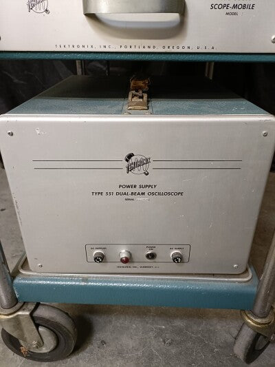 Tektronix 551 Dual Beam Ocilloscope with Power Supply and Scope Mobile
