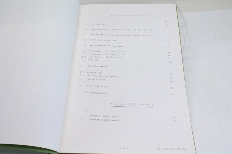 Telefunken System 300 Office Intercom - Instruction Manual