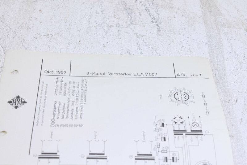 Telefunken Original Ela V507 3 kanal verstarker Schematics
