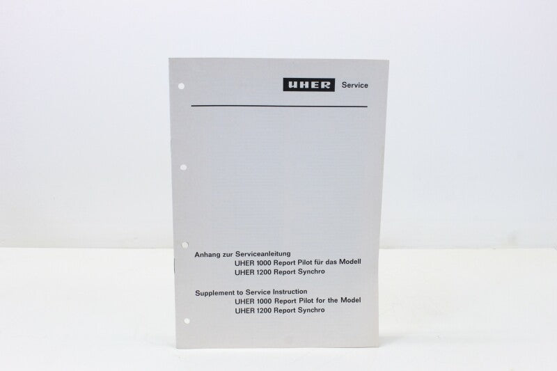 Uher Uher 1000 Report Pilot - Service Instruction Manual