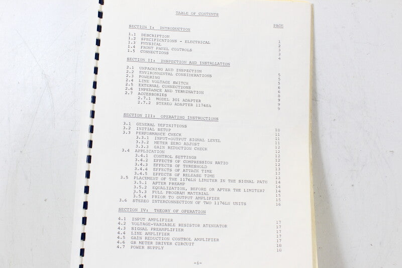 Urei 1176 LN operating instructions (No.7)