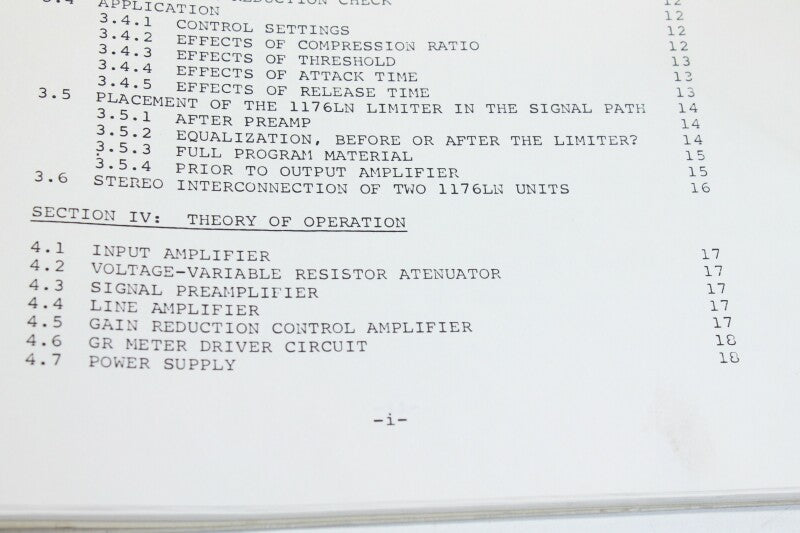 Urei 1176 LN operating instructions (No.2)