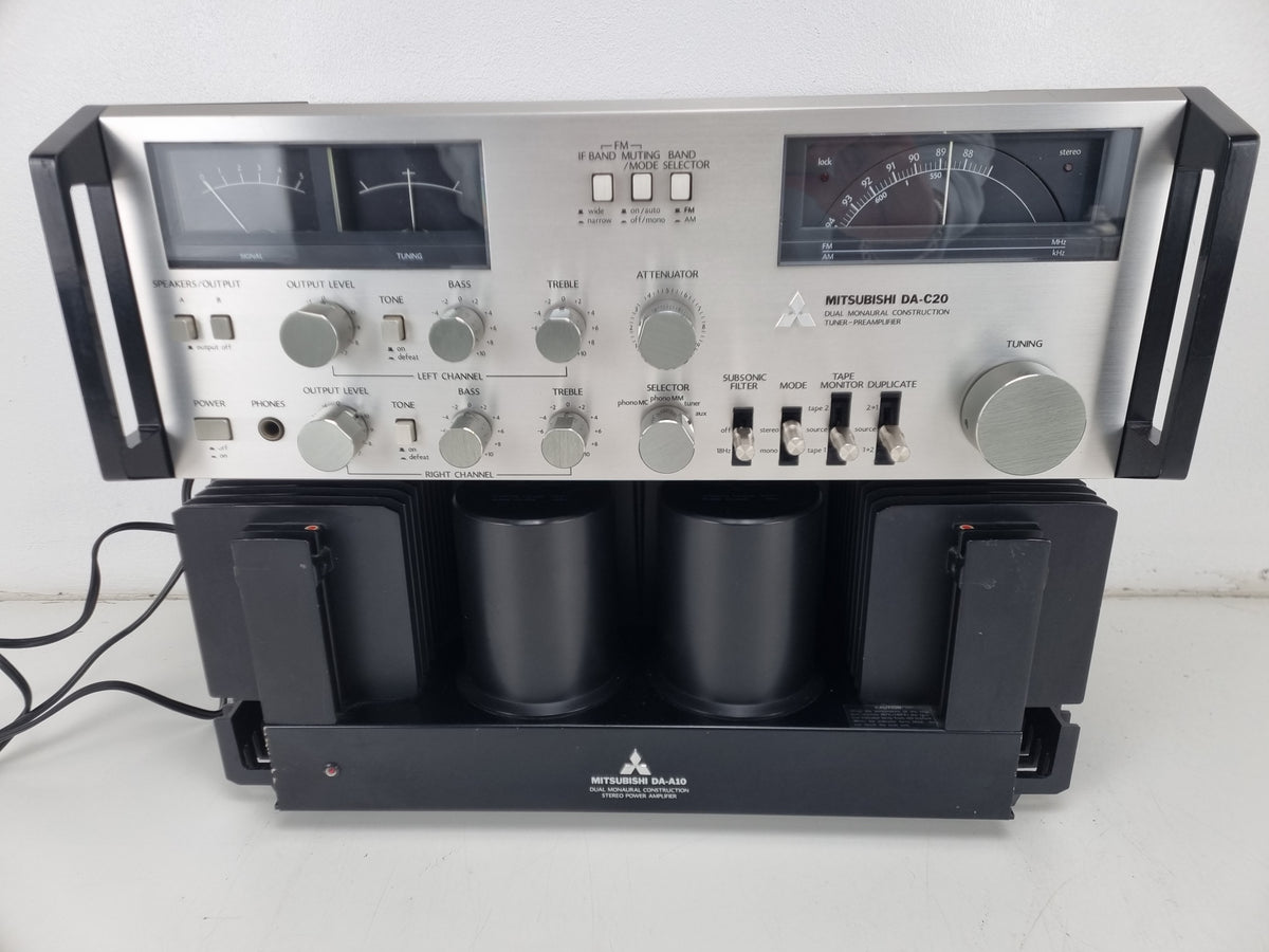 Mitsubishi DA-C20 Tuner Preamplifier - DA-A10 Stereo Power Amplifier -  Serviced set