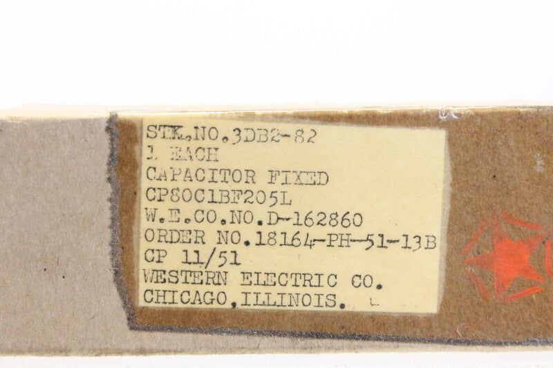 Western Electric Pair of D 162860 Cond 2 MF 600V DC Oil Cap New Old Stock from 1951