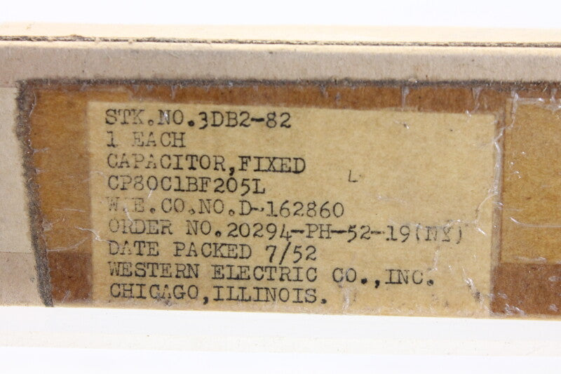Western Electric Pair of D 162860 Cond 2 MF 600V DC Oil Cap New Old Stock from 1952