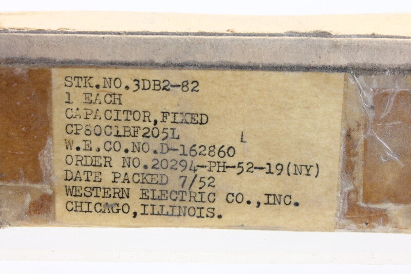 Western Electric Pair of D 162860 Cond 2 MF 600V DC Oil Cap New Old Stock from 1952