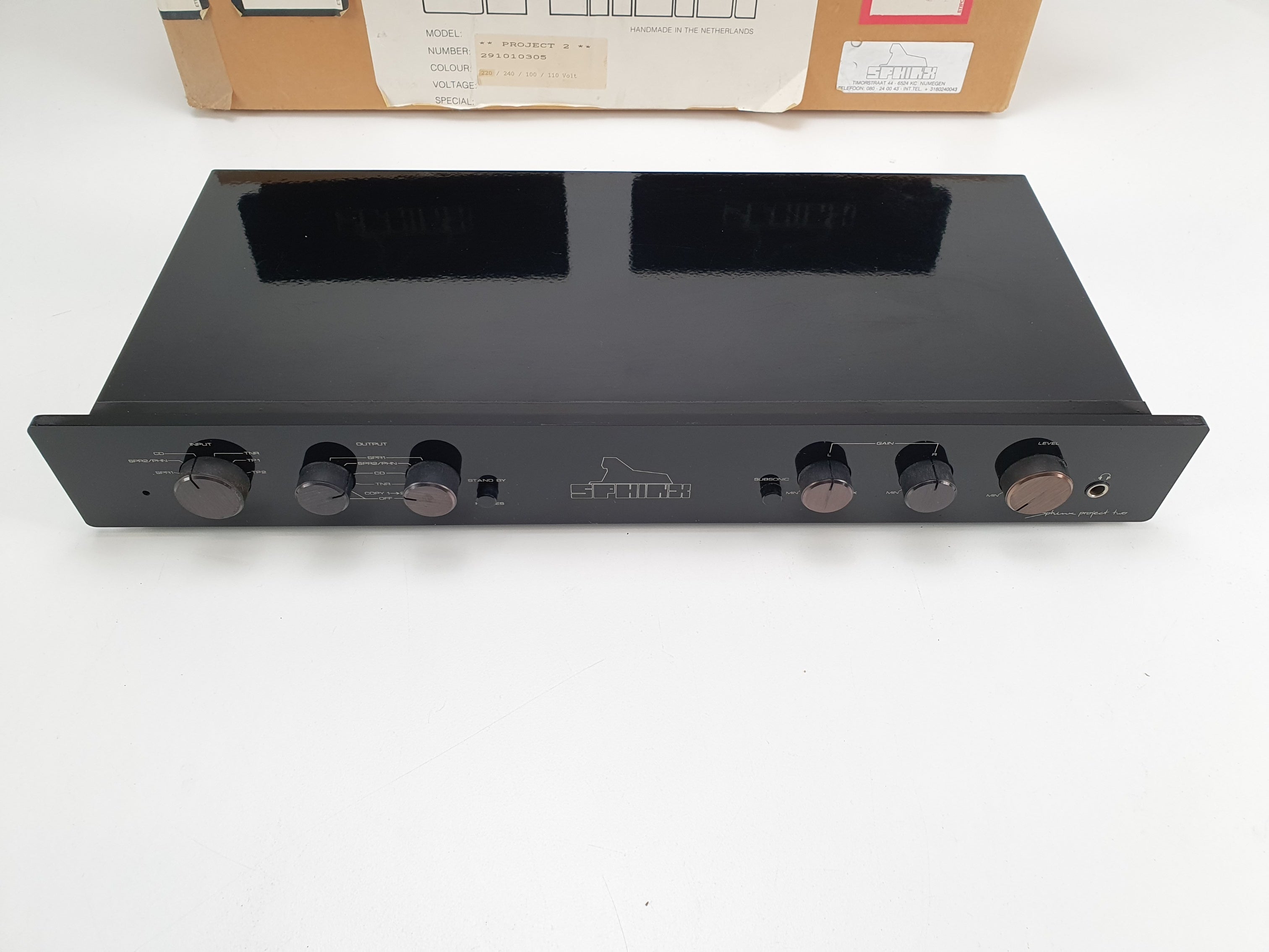 Sphinx Project 2 MK1 Pre amplifier (in box) - Project 12 MONO Power amplifier 2x