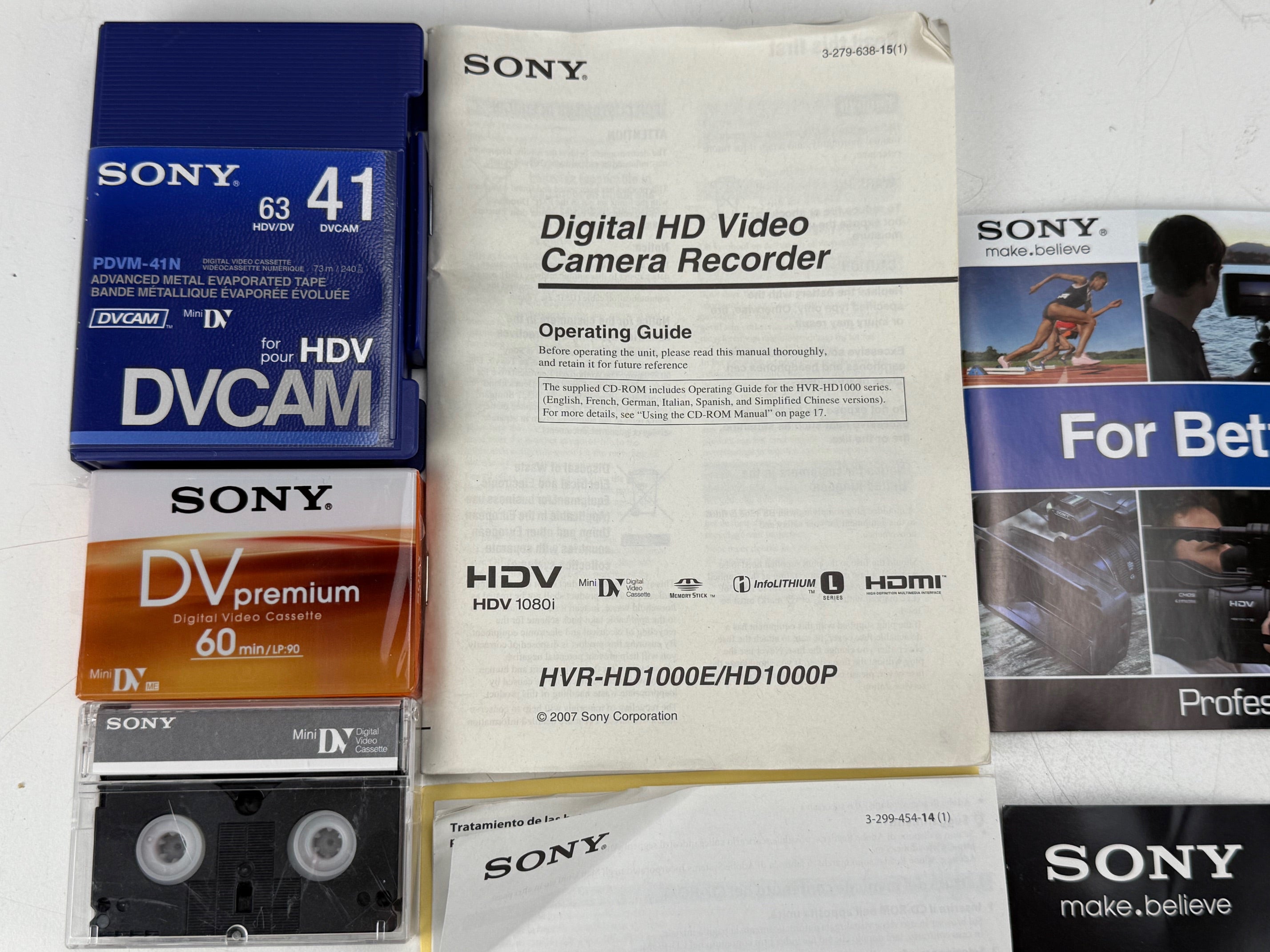 Sony HVR-HD1000U Camcorder 6.1 Megapixels Full Set - In bag