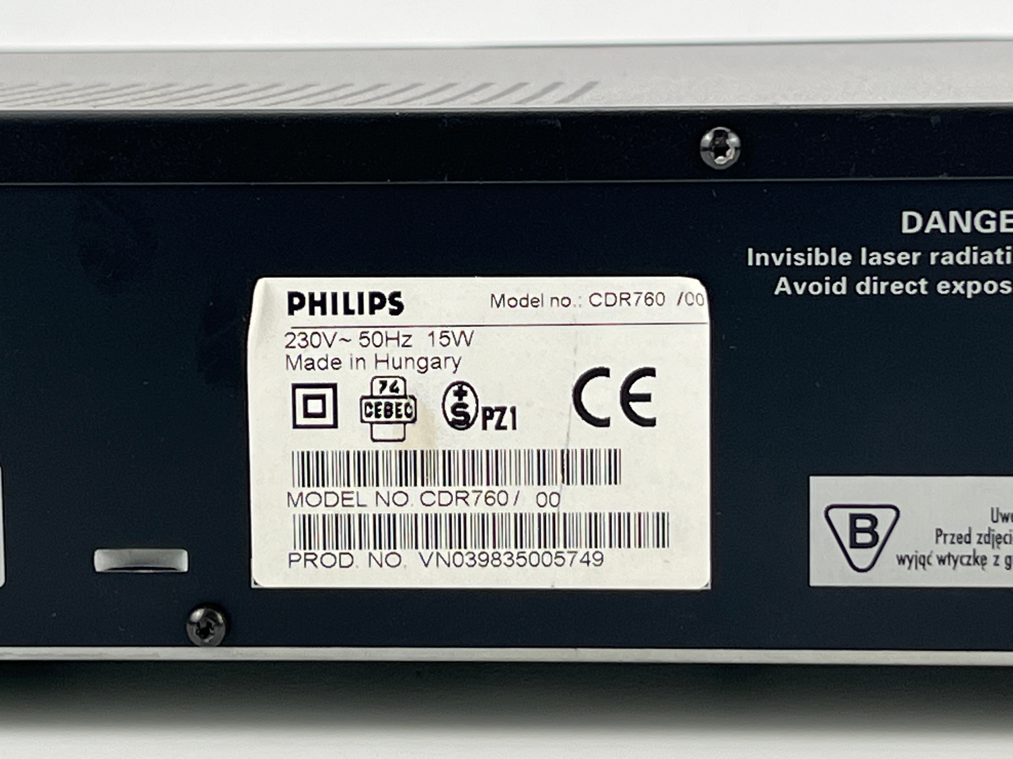 Philips CDR-760 - CD Player / Recorder