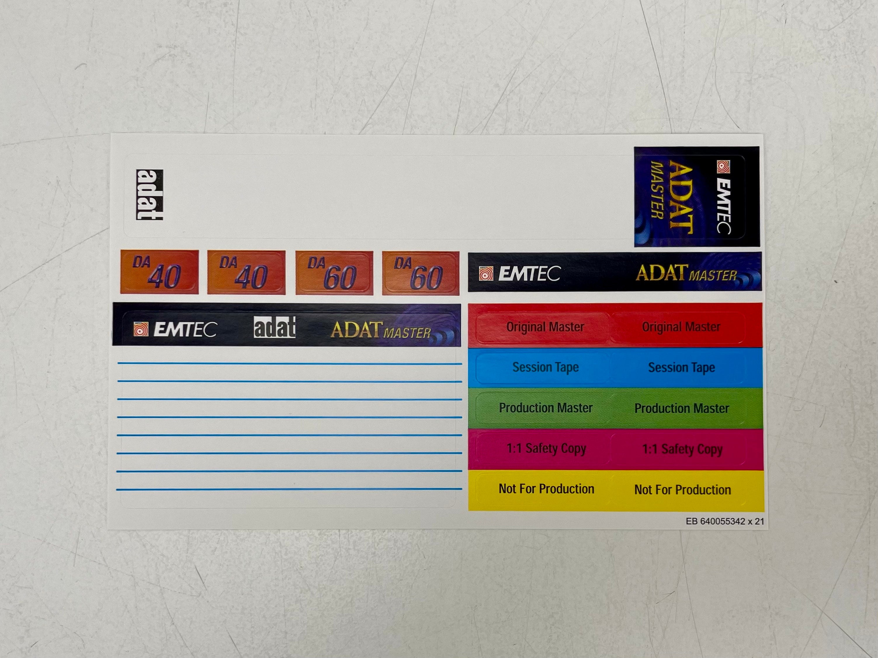 EMTEC ADAT Master DA 60 - 20 Bit 48Khz digitale audiotape - NOS (nr. 2)
