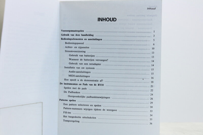 Yamaha RY10 Rhythm Programmer Manual Dutch
