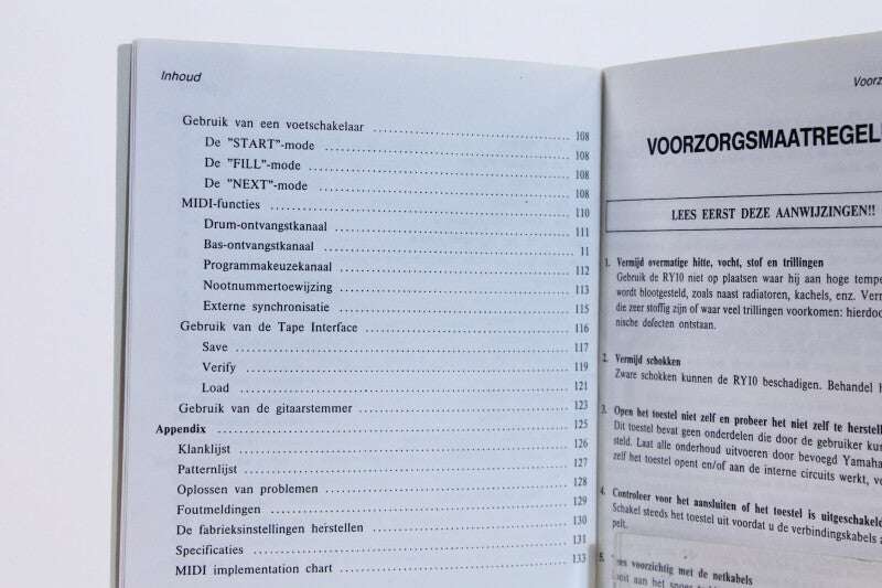 Yamaha RY10 Rhythm Programmer Manual Dutch