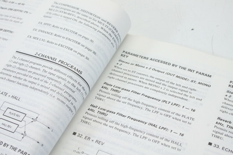 Yamaha SPX1000 Operating manual and Program Table and Mode Booklet