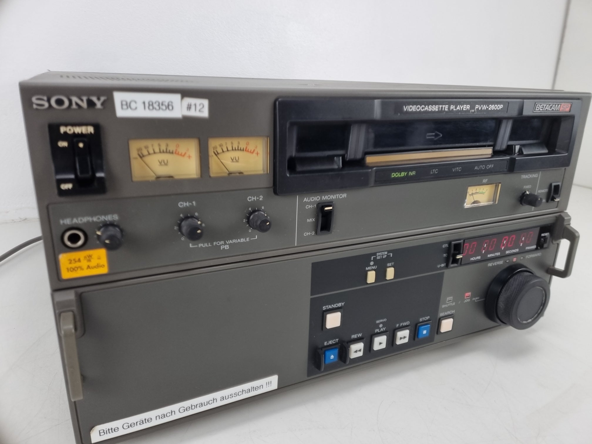 Sony PVW-2600P - BetacamSP Videorecorder - Completely Recaped and Serviced