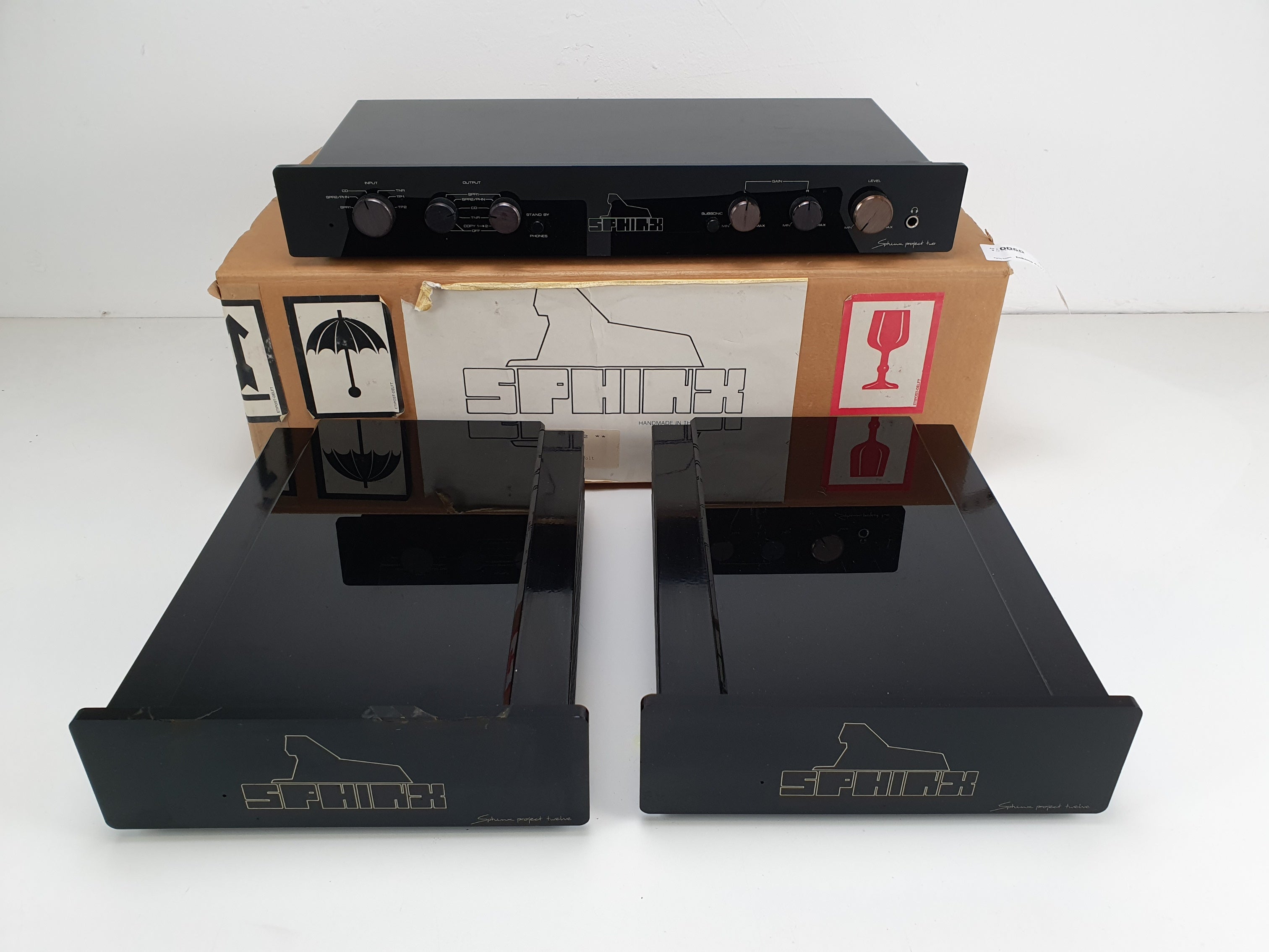 Sphinx Project 2 MK1 Pre amplifier (in box) - Project 12 MONO Power amplifier 2x